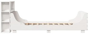 Cama sem colchão 75x190 cm madeira de pinho maciça branco