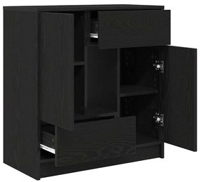 Aparador c/ gavetas e portas 70,5x34x74,5 cm carvalho preto