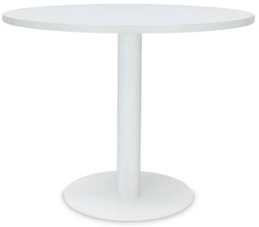 Mesa de Reunião Redonda 1200x750 mm – Tampo Branco em Melamina, Estrutura Branco