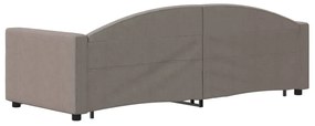 Sofá-cama com gavetão 80x200 cm tecido cinzento-acastanhado