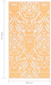 Tapete de exterior 80x150 cm ARAKIL PP laranja e branco