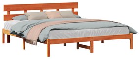 vidaXL Estrutura da Cama Castanho 200 x 200 cm Madeira de pinho maciça