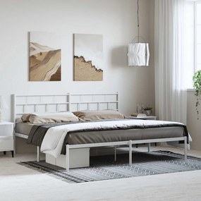 Estrutura de cama com cabeceira 183x213 cm metal branco