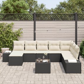 Conjunto de Sofá de Jardim de 8 Peças com Almofadas em Rattan Poliéste
