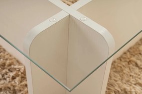 Mesa de Centro "Flavio" – Vidro Temperado e Branco, 105x65x30 cm, Desi