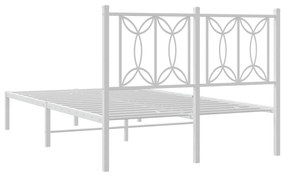 Estrutura de cama com cabeceira 120x200 cm metal branco