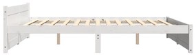 Estrutura de cama 200x200 cm madeira maciça branco