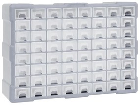 147580 vidaXL Caixa organizadora com 64 gavetas 52x16x37,5 cm