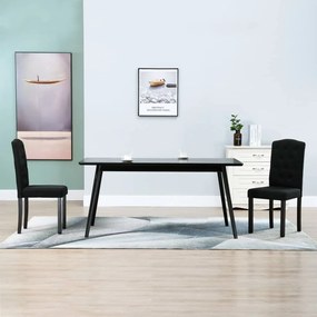 vidaXL Cadeiras de jantar 2 pcs tecido preto