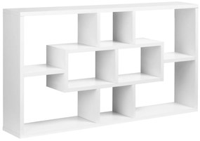 HOMCOM Estante de parede decorativa Conjunto de 8 estantes para CDs Estantes Flutuantes Cubos Modernos 85x14,5x47,5cm Carga 20kg Madeira