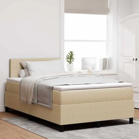 vidaXL Cama Box Spring LED Cinza Claro e Branco 120 x 200 cm