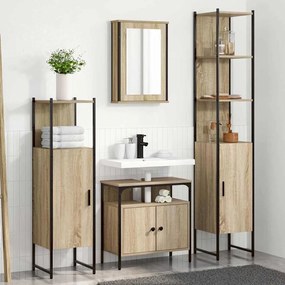 vidaXL Conjunto de Móveis para Banheiro 4 pcs Carvalho sonoma
