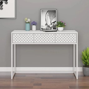 vidaXL Mesa consola 106x35x75 cm aço branco