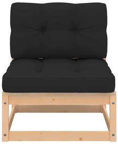 6 pcs conjunto lounge de jardim c/ almofadões pinho maciço