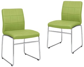 vidaXL Cadeiras de jantar 2 pcs couro artificial verde