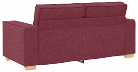 Sofá de 2 lugares, cor vinho, 140 cm, tecido