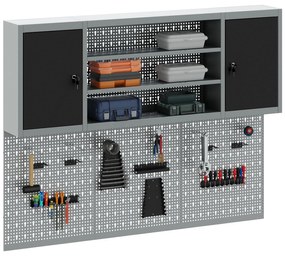 Conjunto de Armário de Ferramentas e Painel de Ferramentas de 6 Peças