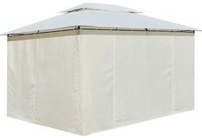 Tenda de jardim com cortinas 4x3 m branco