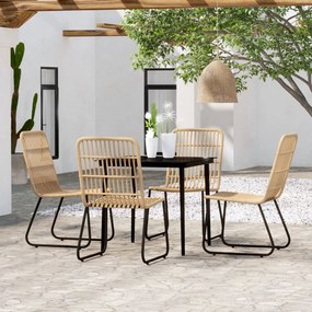 vidaXL 5 pcs conjunto de jantar para jardim cor de carvalho