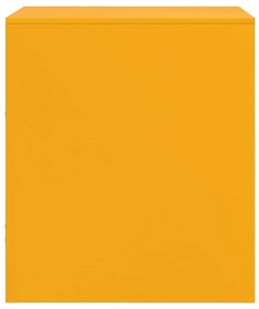 Mesa de cabeceira 34,5x39x44 cm aço amarelo mostarda