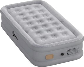 Colchão Insuflável Individual Dobrável com Bomba, Enchimento em 3 Minutos, Esvaziamento em 2 Minutos, Bolsa, Suporta até 200 kg, 190x97x39 cm, Cinzent