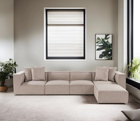 Sofá de Canto Sora – Bege Areia – 350 cm x 65 cm x 190 cm
