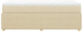 Cama com molas/colchão 90x200 cm tecido cor crème