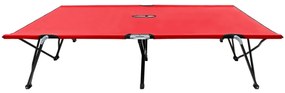 Espreguiçadeira/cama dobrável para 2 pessoas aço vermelho