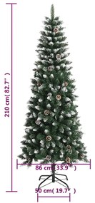 Árvore de Natal artificial com suporte 210 cm PVC verde