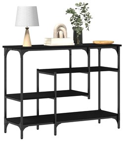 Mesa de Consola vidaXL Preto Carvalho 100x35x75 cm Madeira Engenharia