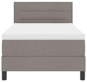 Camas Box Spring com Colchão Taupe 80x200 cm em Tecido