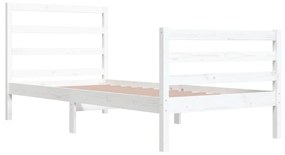 Estrutura de cama 90x200 cm pinho maciço branco