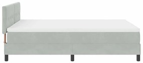 Cama Box com Colchão vidaXL Cinza Claro 140x200 cm Veludo