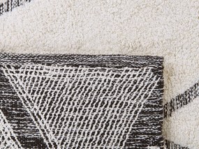 Tapete de algodão creme e cinzento 160 x 230 cm PENDIK Beliani