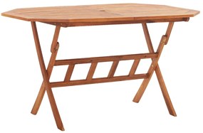 vidaXL Mesa de jardim dobrável 135x85x75 cm madeira de acácia maciça