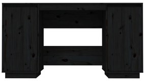Secretária 140x50x75 cm madeira de pinho maciça preto