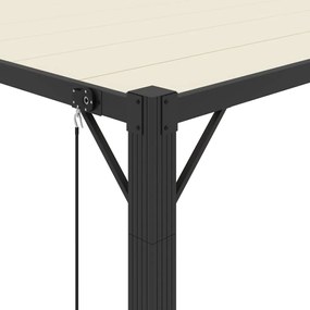 Gazebo com telhado de persiana 3x3 m tecido creme e alumínio