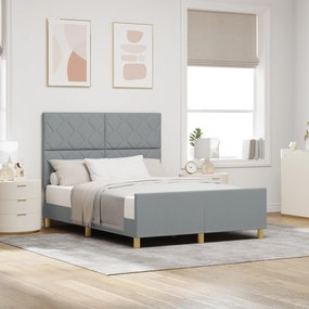Cama vidaXL Cinza Claro 140x190 cm em Tecido
