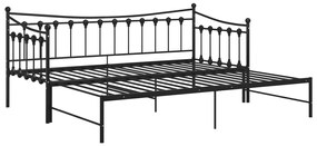 Estrutura sofá-cama de puxar 90x200 cm metal preto