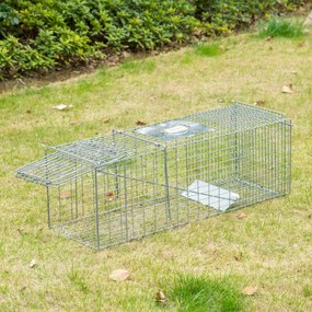 Armadilha para Animais Vivos Dobrável 93x31x34,5 cm Gaiola de Captura