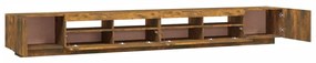 Conjunto móveis de TV 3pcs c/ LEDs madeira carvalho fumado