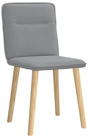 Cadeiras de jantar 2 pcs tecido cinzento-claro