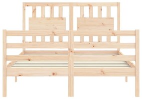 Estrutura de cama de casal c/ cabeceira madeira maciça