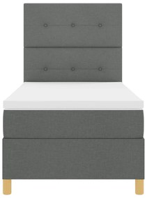 Cama Box com Colchão Cinza Escuro 90x200 cm Tecido