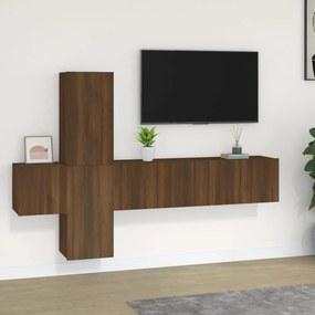 vidaXL Conjunto móveis de TV 5pcs madeira processada carvalho castanho