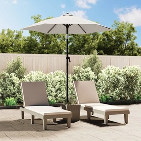 vidaXL Guarda-sol 200x224 cm alumínio branco-areia