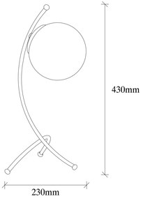 Candeeiro de Mesa Yay – Preto/Branco – 23 x 18 cm