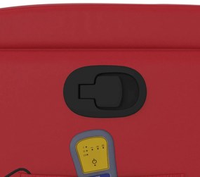 Poltrona de massagens reclinável couro artificial vermelho