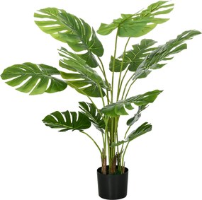 Planta artificial altura de 120 cm, árvore artificial de monstera deliciosa com vaso incluído, para interior, verde