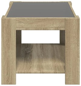 Mesa de centro c/ LEDs 73x53x45 cm derivados de madeira